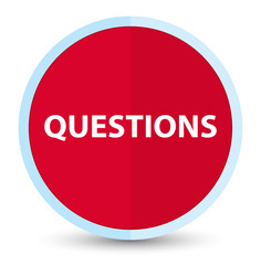 Questions flat prime red round button