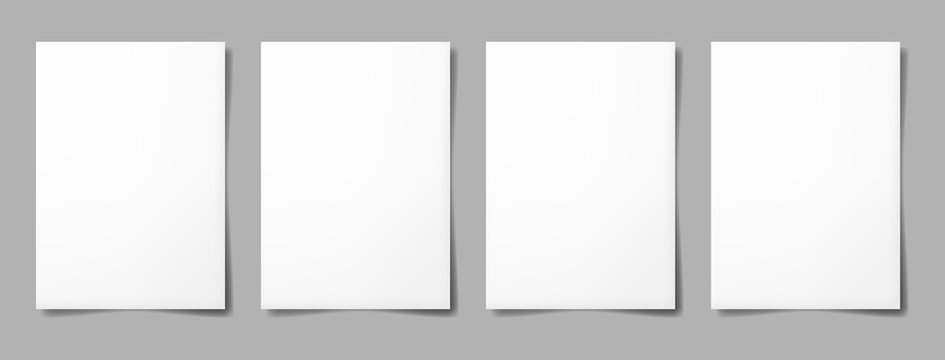 Blank A4 sheet of white paper with the shadow, template for your design.