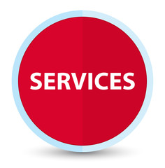 Services flat prime red round button