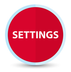 Settings flat prime red round button