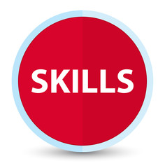 Skills flat prime red round button