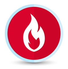 Fire flame icon flat prime red round button