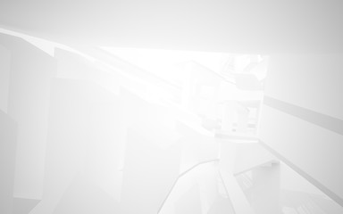 Fototapeta premium Abstract white interior highlights future. Architectural background. 3D illustration and rendering