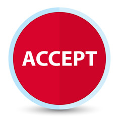 Accept flat prime red round button