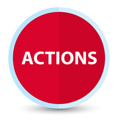 Actions flat prime red round button