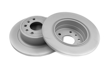 Set of brake discs. Isolate on white