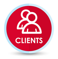 Clients (group icon) flat prime red round button