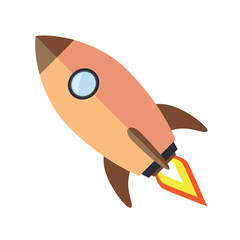 Rocket launch,ship.vector, illustration concept of business product on a market.