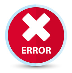 Error (cancel icon) flat prime red round button