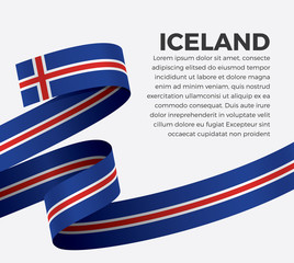 Iceland flag, vector illustration on a white background