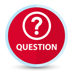 Question flat prime red round button