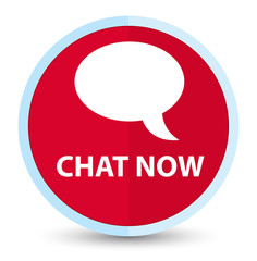 Chat now flat prime red round button