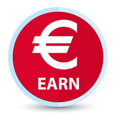 Earn (euro sign) flat prime red round button