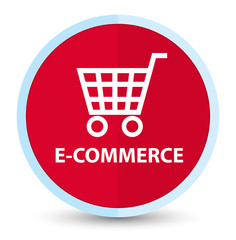 E-commerce flat prime red round button