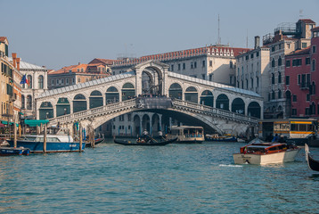 Italy. Rialto Bridge in the city of Venice