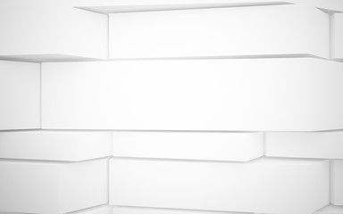 Abstract white interior highlights future. Architectural background. 3D illustration and rendering