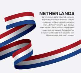Netherlands flag, vector illustration on a white background