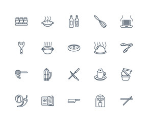 chopsticks, Coffee maker, Cleaver, Recipe book, Pepper, waffle i