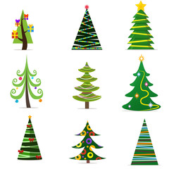 The symbol of the new year is a large green Christmas tree with a big star on its top dressed up in various beautiful decorations with boxes of gifts nearby.