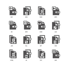 Swf, Log, Com, Html, Svg, Bat, Ini, Jar, Tiff, AE, Raw icon 16 s