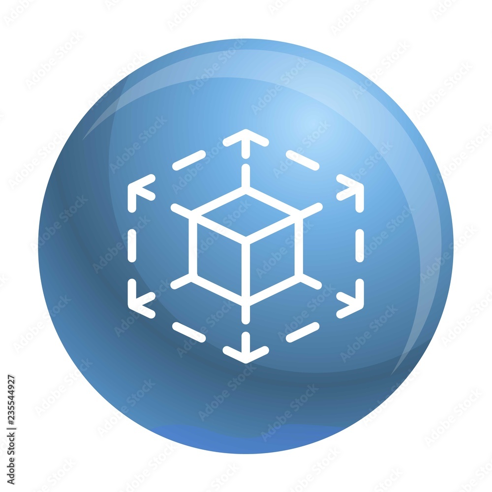 Poster cube space icon. outline cube space vector icon for web design isolated on white background
