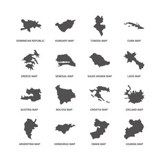 Uganda map, Senegal Dominican Republic Hungary Iceland Croatia B