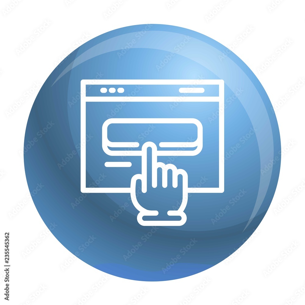 Poster cursor on window icon. outline cursor on window vector icon for web design isolated on white backgro