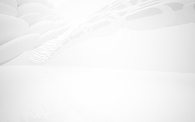Abstract smooth white interior of the future. Architectural background. 3D illustration and rendering 