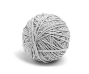 ball of yarn on white background