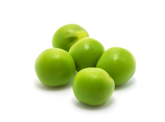 Green peas isolated on the white background