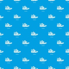 Sneakers pattern vector seamless blue repeat for any use