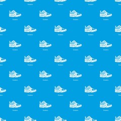 Sneakers pattern vector seamless blue repeat for any use