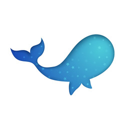 Blue whale on the white background.