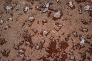 Ice on Red Flagstone