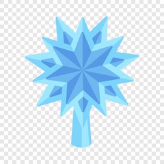 Blue star fir tree icon. Flat illustration of blue star fir tree vector icon for web design