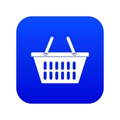 Plastic shopping basket icon digital blue for any design isolated on white vector illustration