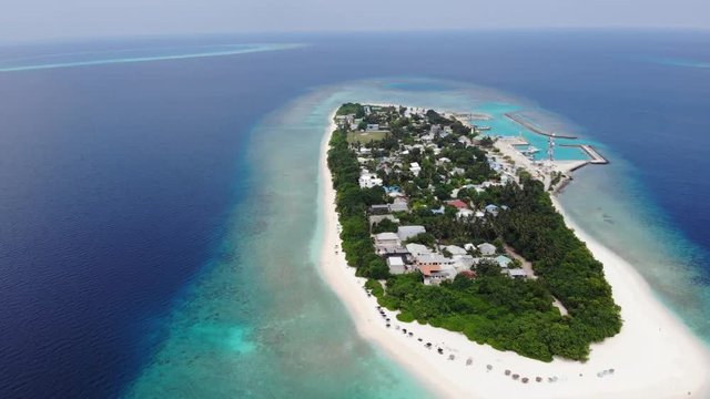 beautiful Maldive island Ukulhas taken from drone