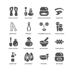 Men Cream, Tweezers, Two Flip Flops, Nail Polish, Foam Curler, M