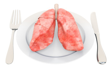 Diet for Healthy Lungs concept, 3D rendering