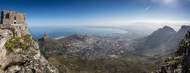 Gordijnen Downtown Kapstadt vom Tafelberg aus gesehen © Benjamin ['O°] Zweig