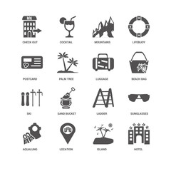 Hotel, Beach bag, Luggage, Aqualung, Sunglasses, Check out, Post