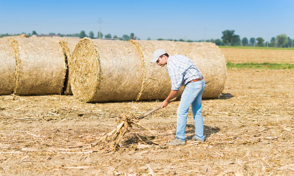 Farmer at work in his field