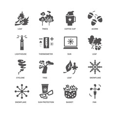 Fan, Leaf, Sun, Snowflake, Lighthouse, Cyclone, Basket, Sun prot