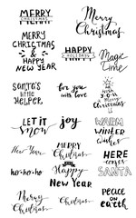 Set of Christmas lettering handwritten