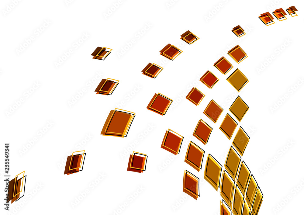 Poster Abstract pattern of brown squares. Vector
