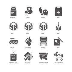 Delivery Man, Add, Box, Shopping bag, Package, Truck, cart, Chec