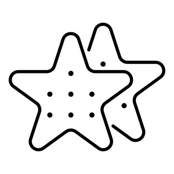 Star Cookies Icon. Outline Star Cookies Vector Icon For Web Design Isolated On White Background