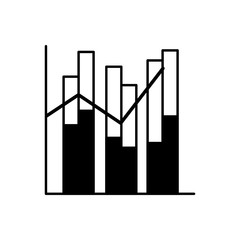 Clustered column line chart icon with categories and segments