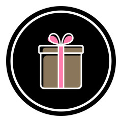 Gift box vector illustration on black background