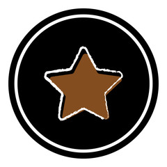 Star button icon vector illustration on black background